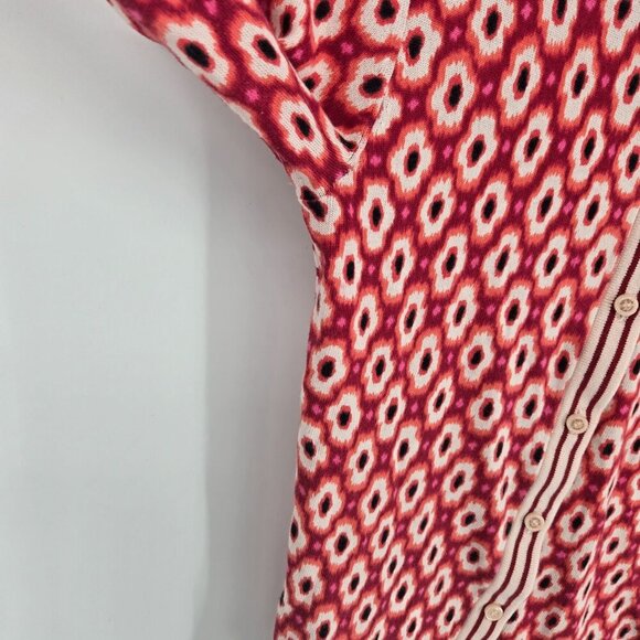Kate spade New York Live colorfully XXS Posy Ikat Red Chestnut button cardigan - Picture 3 of 10